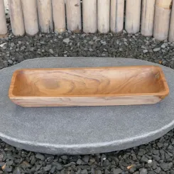 Sushi-Teller aus Holz, aus Teakholz, 36x12,5x4 cm 